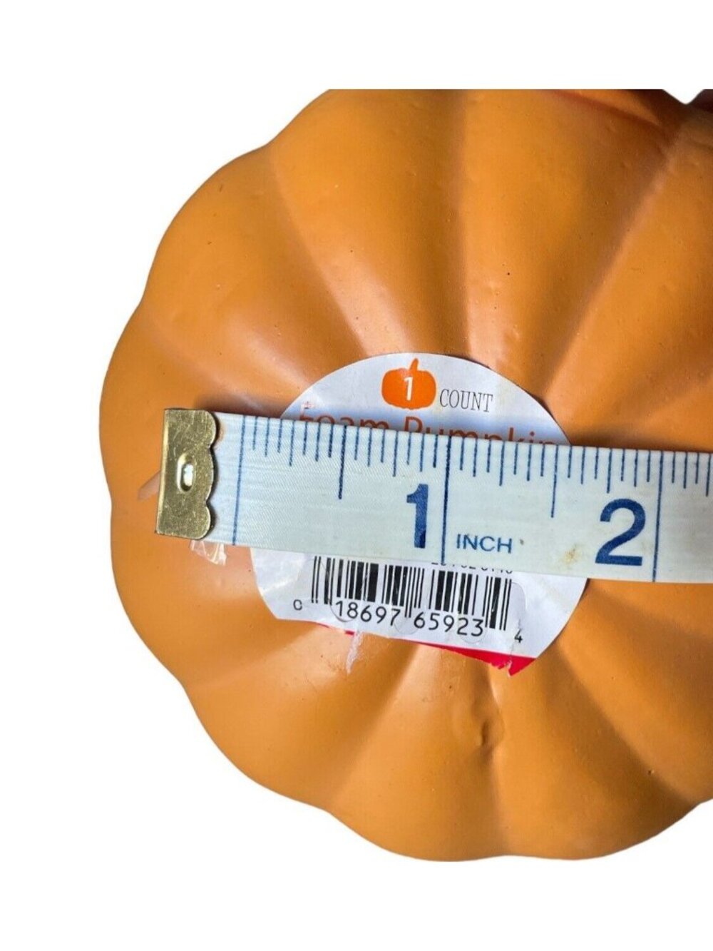 Halloween Foam Jack-O-Lanter Pumpkin Orange Black 5 in